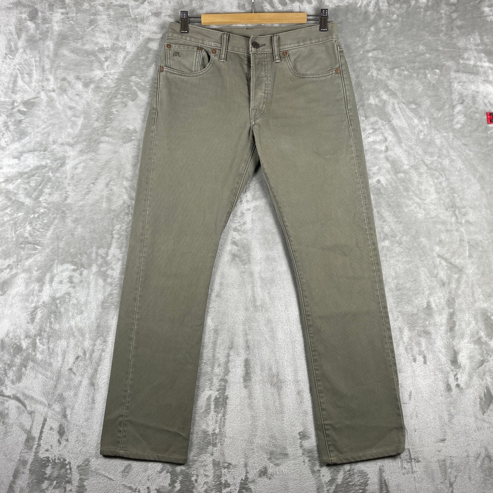 Double RL Bedford Cord Pants Men 30x32 Grey Slim Fit Button Fly Ralph Lauren RRL